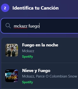 Selección de canción